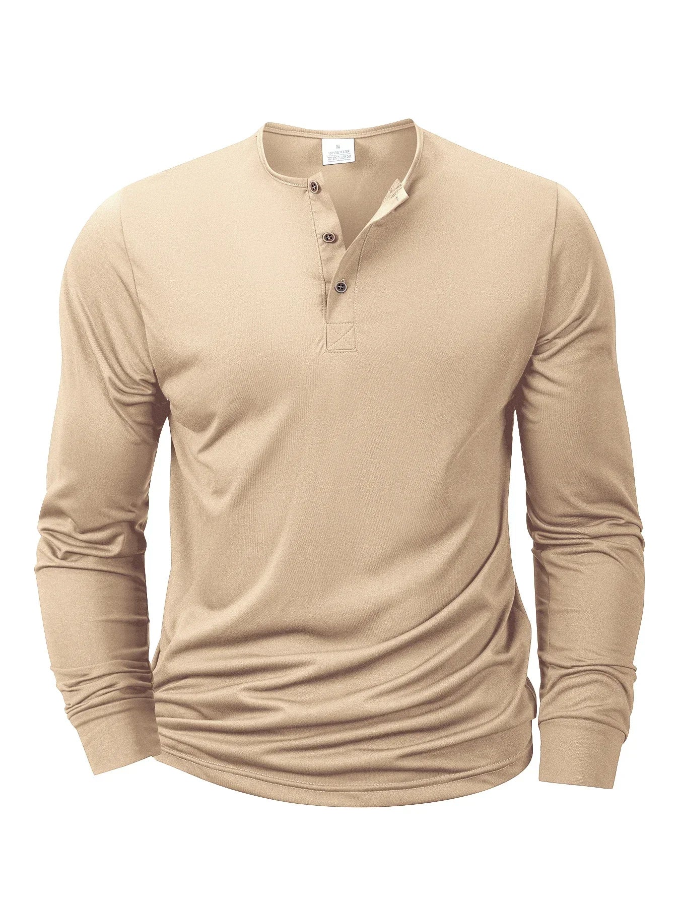 Mens Long Sleeve Henley V-neck Lightweight Long sleeves Casual Cotton Slim Fit Basic Loose Fitness Sports Breathable Top