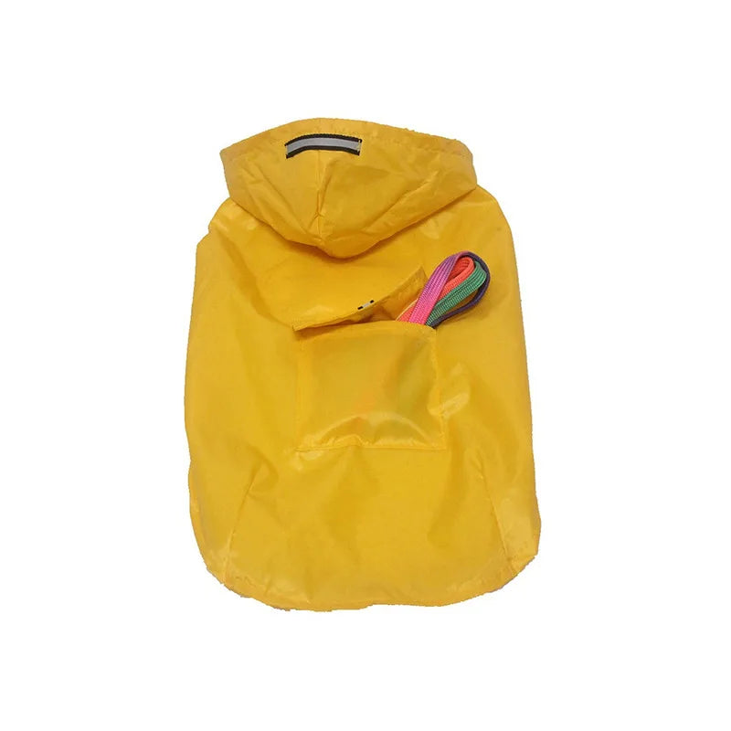 Dog Raincoat Waterproof Hoodie Jacket Rain Poncho Pet Rainwear Clothes with Reflective Stripe for All Sizes Big Puppies