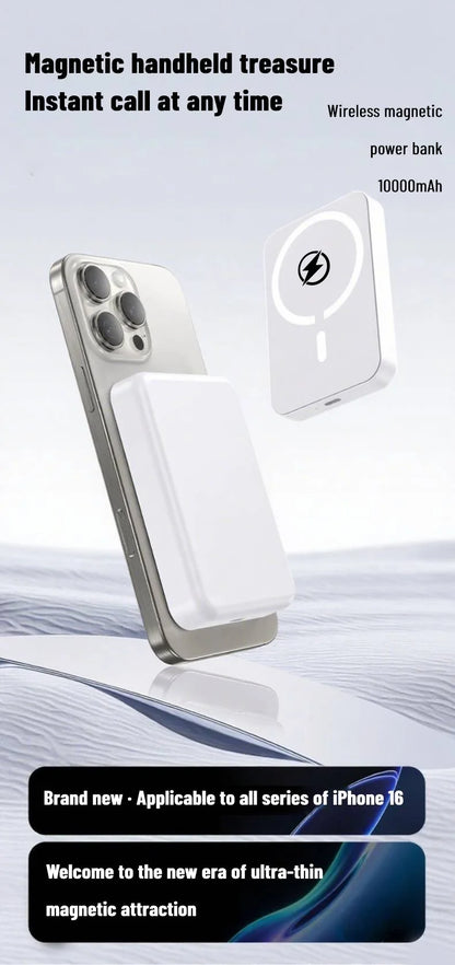 10000mAh Qi2 Magnetic Wireless Power Bank 15W Fast Charging Ultra Slim Portable Charger for iPhone 17/16/15/14/13/12 Series