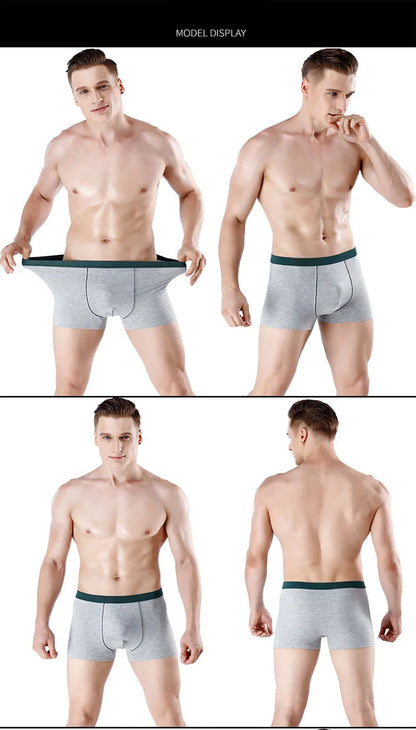 6pcs/Lot Large Size Seamless Underwear Men Solid Cotton Boxer Shorts Men's Panties Breathable Boxers Mens Pack Underpants Man