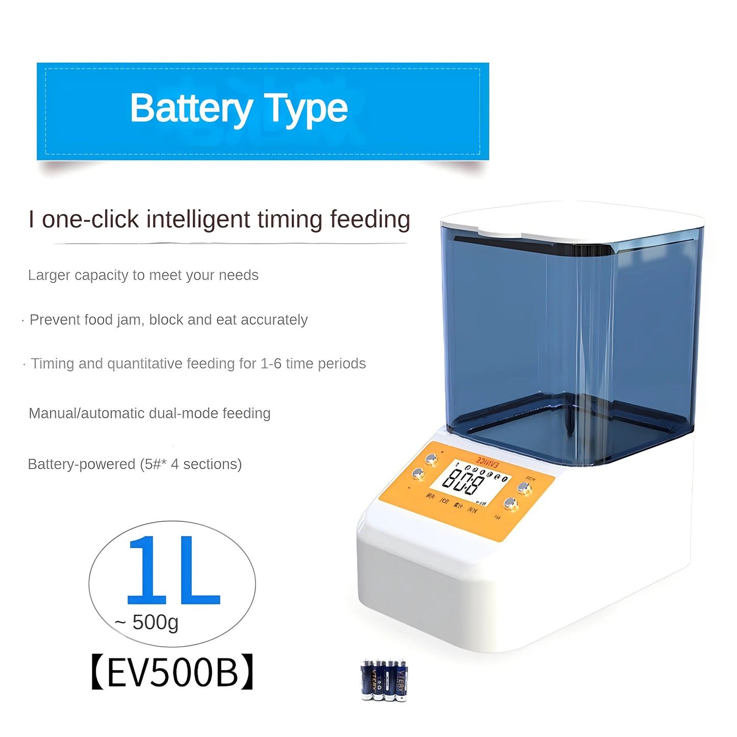 EVNICE automatic fish feeder WIFI Koi Rohan arowana feeder large capacity of 04L/1L/2L/timed, quantitative and precise feeding