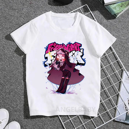 Hot Game Friday Night Funkin Cartoon Kids T shirt Girls Summer Fashion Tops Baby Boys Clothes Children Short Sleeve T-shirt