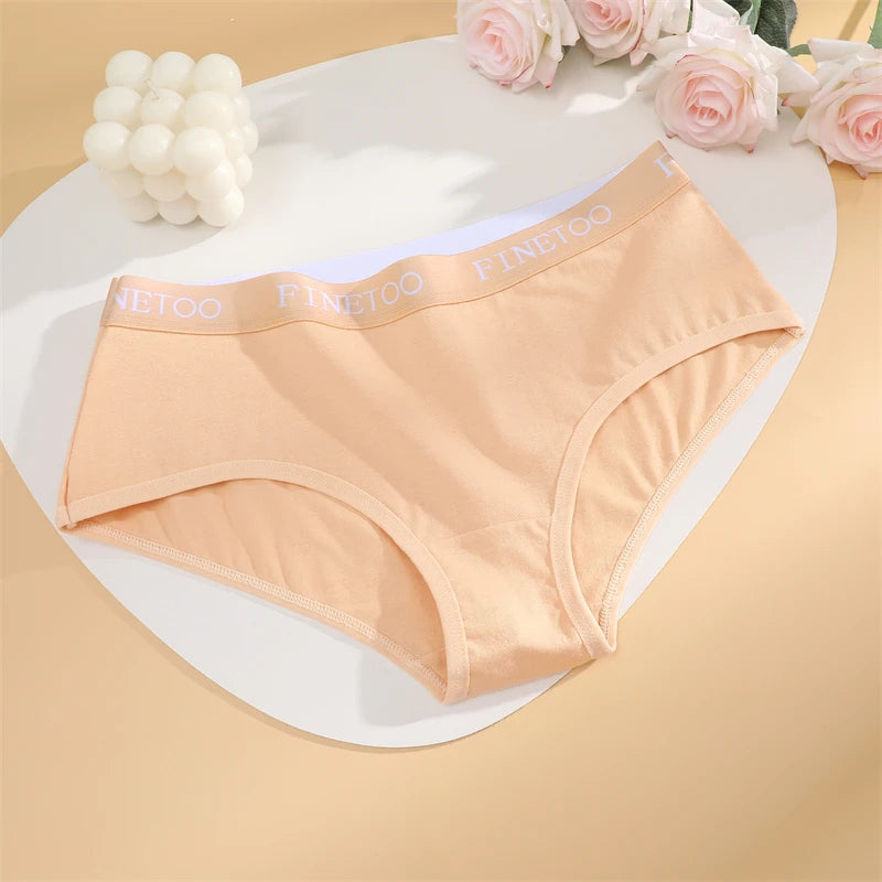 Women Cotton Briefs - Soft Breathable Low-Rise Panties 3Pcs Cotton Underwear Set