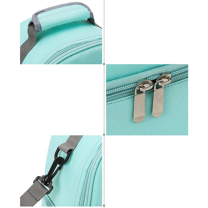 Fashion Insulation Double Layer Pack Solid Color Large Capacity Mommy Bag Travel Picnic Portable Food Handbag Baby Bags