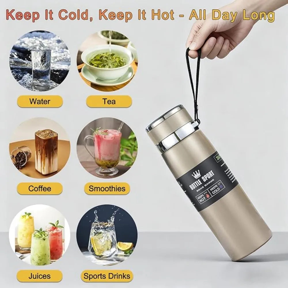 800ml/1000ml 316 Stainless Steel Thermos Cup Sports Home Travel Kettle Portable Sling Kettle Large Capacity Outdoor