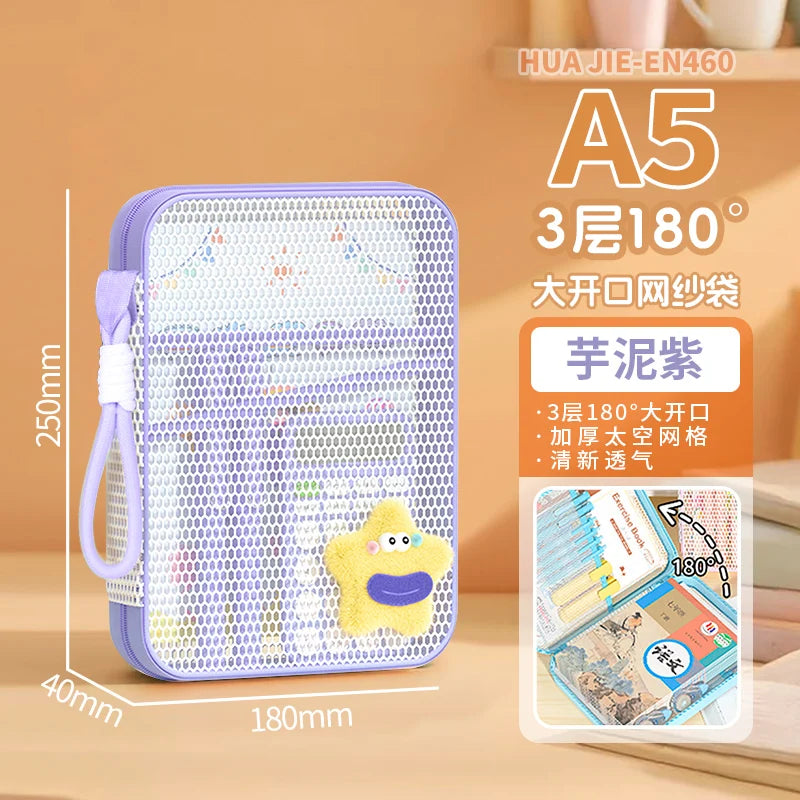 Zipper Document Bag | Portable File Bag with Multi-Layer Compartments, Large Capacity Organizer