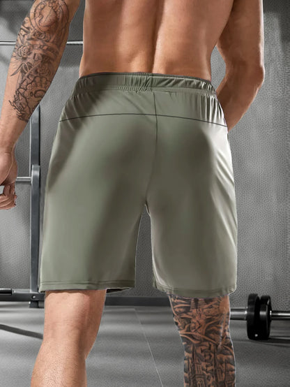 Men's Casual Shorts - Elastic Waist Zipper Pocket Quick Dry Running Shorts for Men