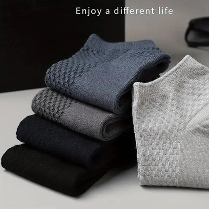 1/5 Pairs Men Bamboo Fiber Business Ankle Socks Spring Summer Lightweight Breathable Odor Proof Sweat Absorbing Leisure Socks