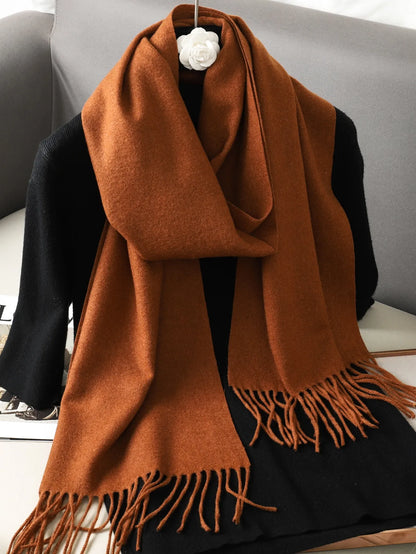 62-Color Cashmere Winter Scarf - Warm Thicken Pashmina Shawl with Tassels
