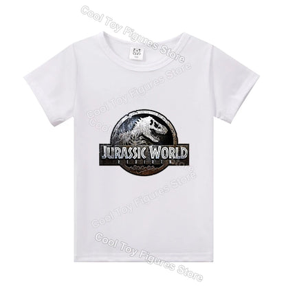 Jurassics World Series Kids Clothes Short Sleeve Summer Hot Movies T-shirt Dinosaur Park Boys Girls Base Top Trend Birthday Gift
