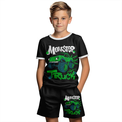 2024 New Car Summer Short Sleeve T-Shirt Suit Shorts Children Toddler Infant Clothing 3D Cartoon Print Fashion Boys Girls