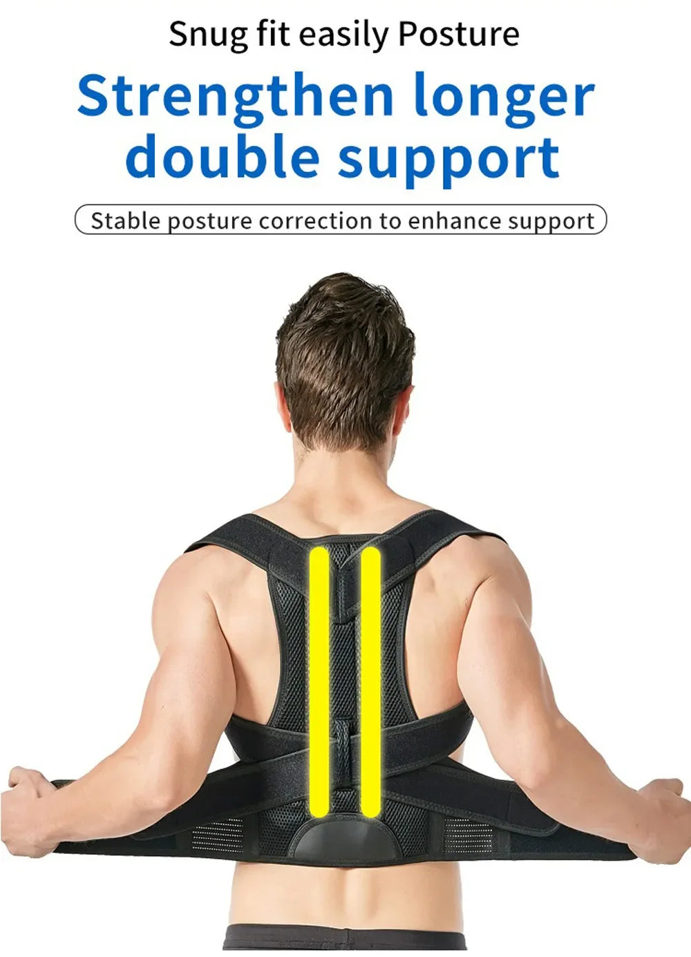 3XL 4XL Magnetic Slouching Corrective Shoulder Orthopedic Spine Pain Relief Back Brace Support Scoliosis Posture Corrector Belt