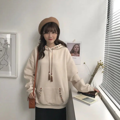 Hooded Tops Spring Hoodies for Women Autumn Clothes Loose Female Streetwear Casual Sweatshirt Hoodie Aesthetic Korean Fashion