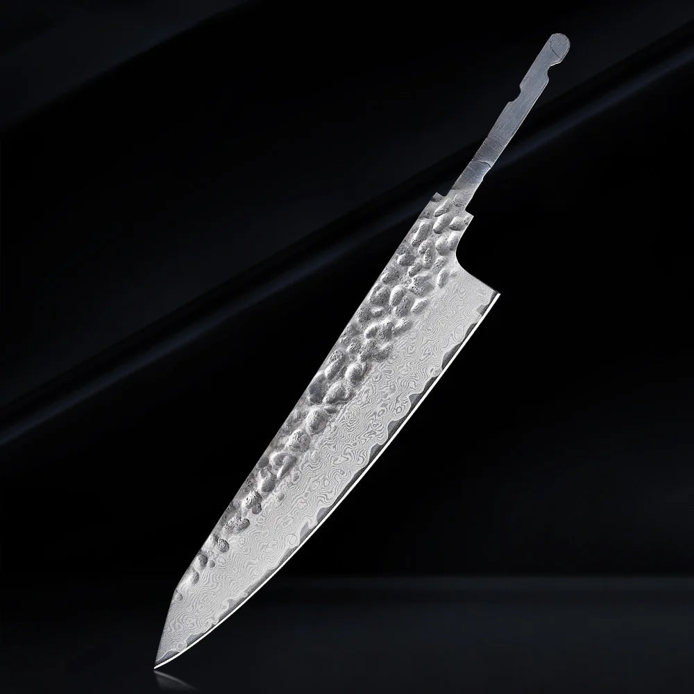 Damascus Steel VG10 Chef Knife Blank - Hand Forged Kitchen Knife Making Tool