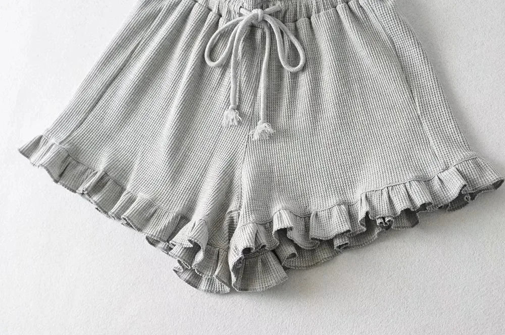 Women's Ruffled Shorts – Y2K High-Waist Loose Summer Shorts