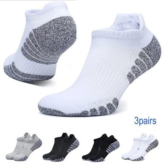 Thickened Non-Slip Running Socks - Breathable Low Cut Sports Socks for Men  Women 3 Pairs - ZOOMNSTORE