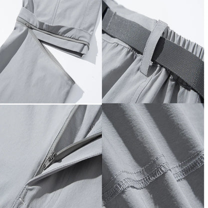 NUONEKO New Elastic Mens Hiking Pants Outdoor Sport Summer Quick Dry Waterproof Detachable Camping Trekking Climbing Cargo Pants