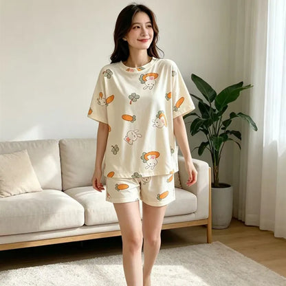Sleepwear Set Women Short Pajamas for Women Women's Summer Pajamas Pajama Sets Pijama Woman Home Wear Panties Sleep Lounge