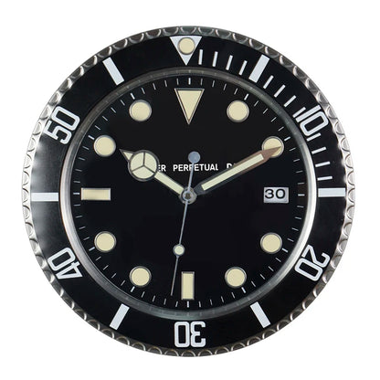 Luxury Metal Wall Clock - Modern 34cm Luminescent Home Decor