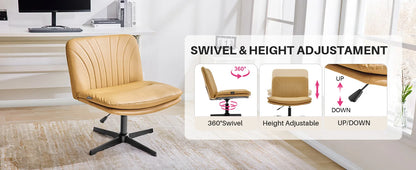 Adjustable Office Chair - Swivel Desk Chair with Double Cushion & Lumbar Support