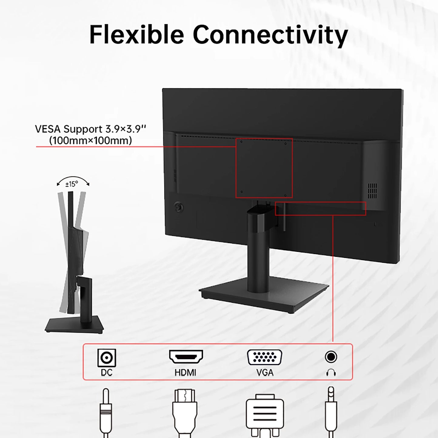 24 Inch 1080P Monitor - Gaming Monitor with Free Sync Display & 100Hz Refresh Rate