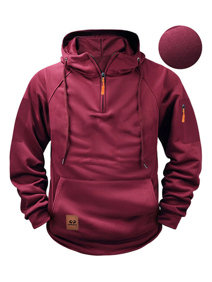 2025 New Men's Keep Warm Hoodie Streetwear Jacket Long Sleeve Sweatshirts Zipper Hooded Pullover Male Running Hooded Sweatshirt