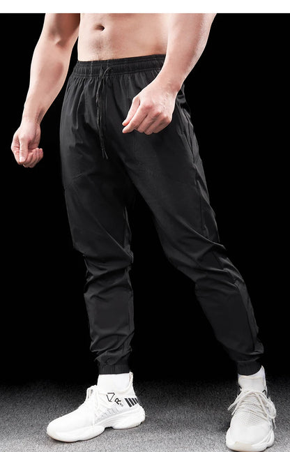 Men Running Trousers - Loose Fit Sports Fitness Pants With Elastic Waist Band