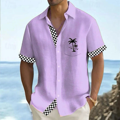 Hot men's shirt Hawaiian shirt Short -sleeved holiday beach fashion clothing soft and comfortable fabric super large size 6xl