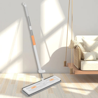 360 Rotating Microfiber Flat Mop - Self-Contained Lazy Floor Cleaner