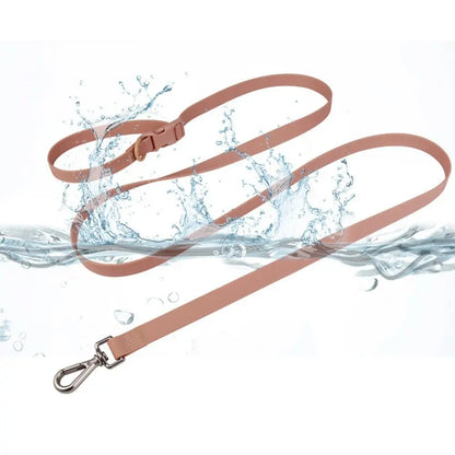 Adjustable Dog Collar Leash Set Waterproof Washable PVC Pet Collars Combo Dirt Resistant Quick Release Buckle Soft Dog Leashes