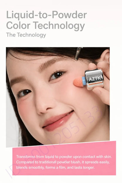 AZTK Liquid Blush Water To Powder Soft Matte Cool Toned Blusher Natural Pink Flush Long Lasting Cheek Tint Makeup