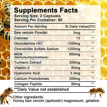 Glucosamine Chondroitin Capsules Vitamin C Nutrition Dietary Supplement Bone Knee Back Health Joints Mobility