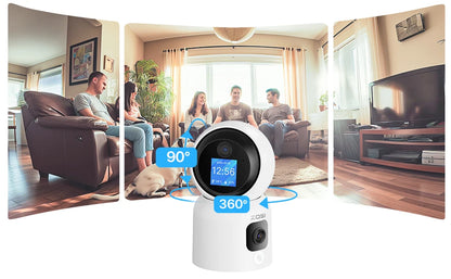 ZOSI C528 6MP/4MP HD Dual-Lens Indoor WiFi Security Camera Plug-in 360° Views Pan/Tilt Home Surveillance Baby/Pet Dog Monitor
