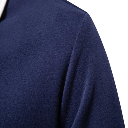 Men's Autumn Long-Sleeved POLO Collar European Size Sweater - Trendy, High-Quality, Casual, Versatile and Loose-Fit Top