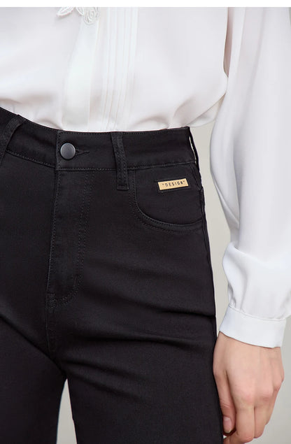 Amii Flared Jeans Autumn 2026 New Commuter Style Casual Versatile Women's Pants Solid Color Denim Trousers For Women 12621032