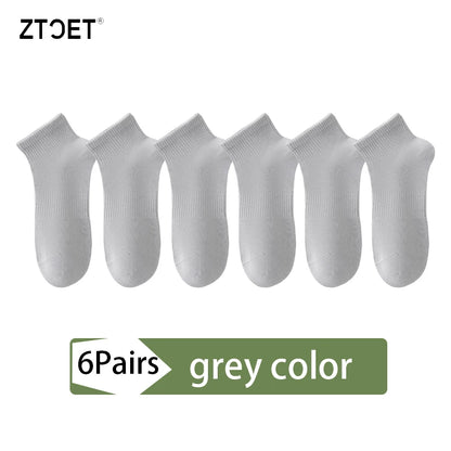 High Quality 6Pairs Men Socks Short Combed Cotton Mesh Breathable Odor proof and antibacterial Spring Summer for Male sock New