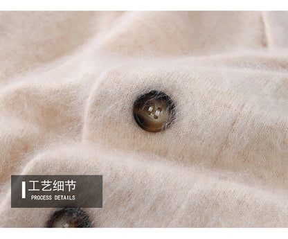 New Mink Wool Cardigan Men's Padded Sweater Coat Business Casual Knitted Cashmere Sweater Coat