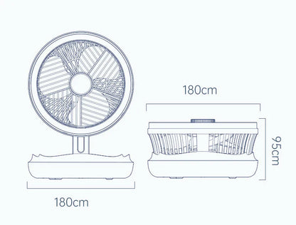 USB Charging Foldable Table Fan Wall Mounted Hanging Ceiling Fan with LED Light 4 Speed Adjustable For Home Room Air Cooler Fan
