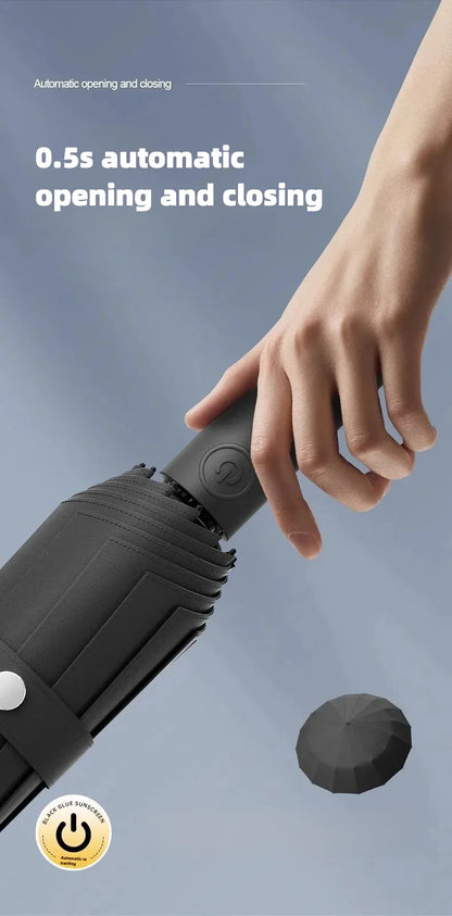 Stormproof Windproof Automatic Folding Rain Umbrella for Men, Large Strong Reinforced 288 Bone, Sun UV UPF50+ Parasol