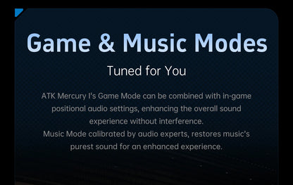ATK M1 Game Headset Three Mode Wireless Headworn PS5  PC Gaming Headset Microphone Virtual 7.1 Surround Noise Reduction Headset