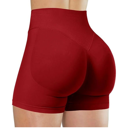 High Waisted Yoga Shorts – Comfortable Solid Color Fitness Pants for Women