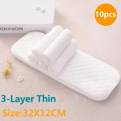2/5pcs/10pcs Baby Reusable Diapers Washable Ecological Nappies Inserts Cotton Cloth Diapers for Children Breathable Absorbent