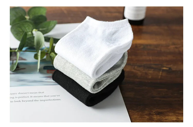 10/20/30 Pairs Men's Ankle Socks Solid Color Breathable Comfy Sweat-absorbing Boat Socks Casual Short Socks