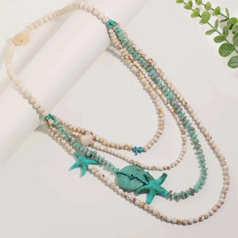 Boho Multi-Layer Long Necklace – Handmade Statement Necklace