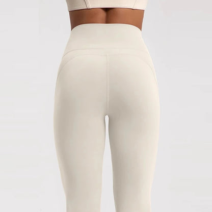 Women's High-Waisted Flared Pants, Elastic Waist, Cinching Hip-Lifting, Casual Yoga Pan for All-Season Exercise and Outdoor Wear