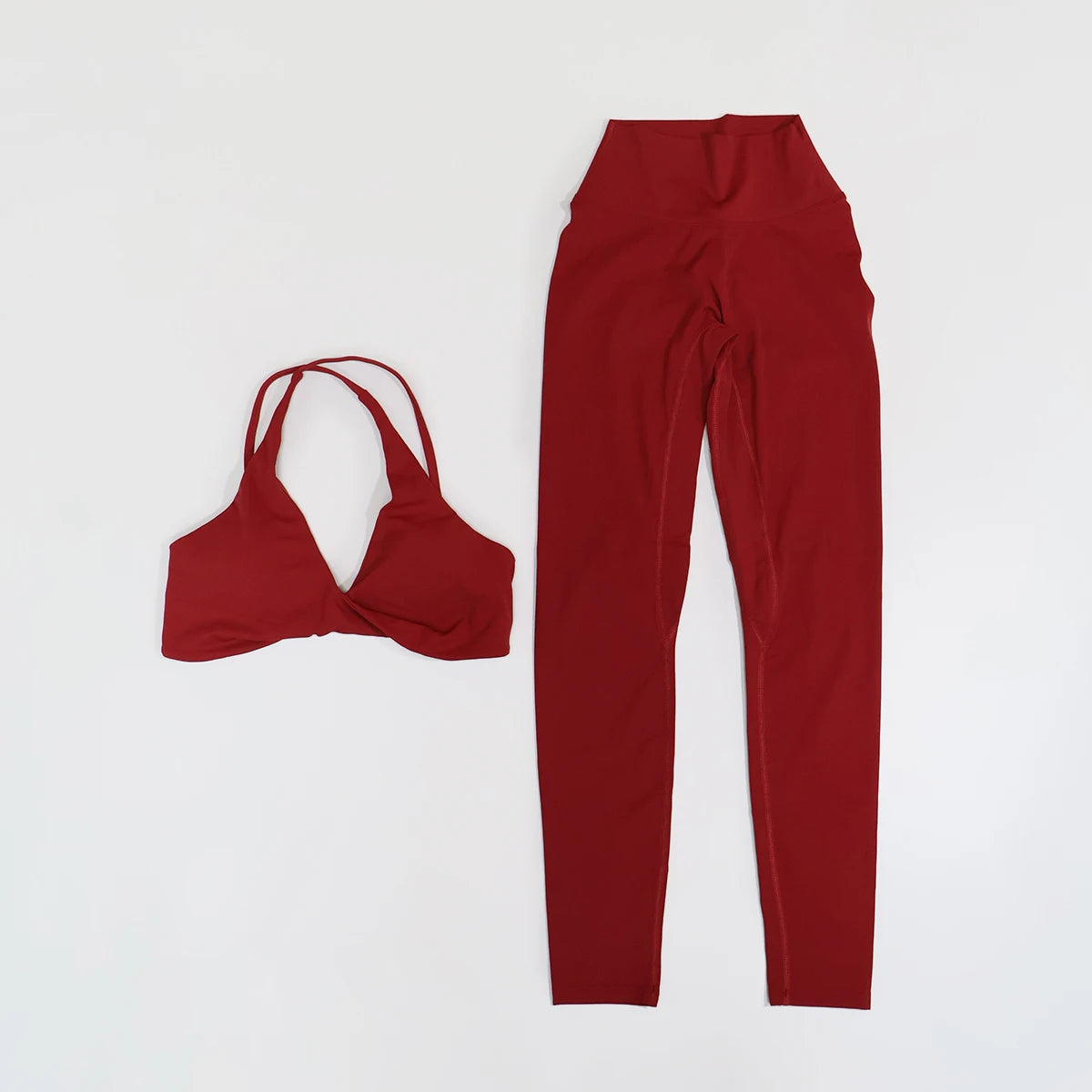 Ctenkevet Summer 2Pcs Women's Quick-Dry Sports Set V-Shaped Bra Sleeveless Yoga Outfit Gym Two-Piece Sportswear for Female