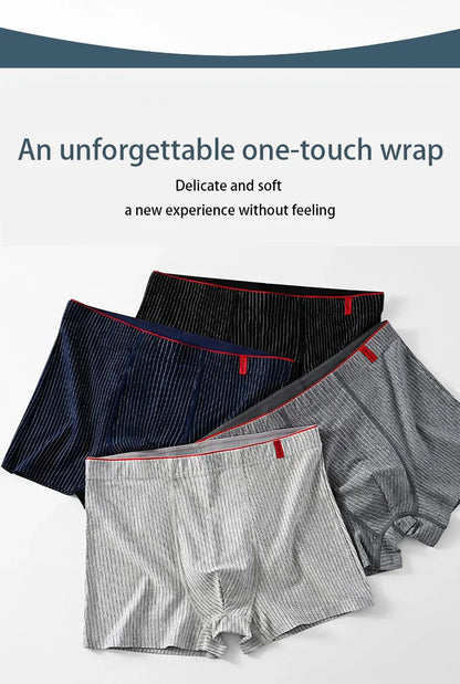 4Pcs Plus Size 6XL Men's Underwear 95% Cotton Boxer Soft Breathable Skin Friendly Individually Packed Fashionable