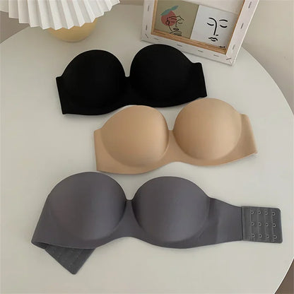 Women Sexy Strapless Bra Push Up Padded Bras Female Underwear Seamless Invisible Bralette Without Straps Ladies Lingerie Bras