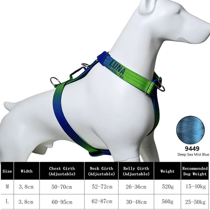 Custom Dog Harness Personalized Name Phone Gradient Knitted No Pull Adjustable Pet Vest for Small Large Dogs