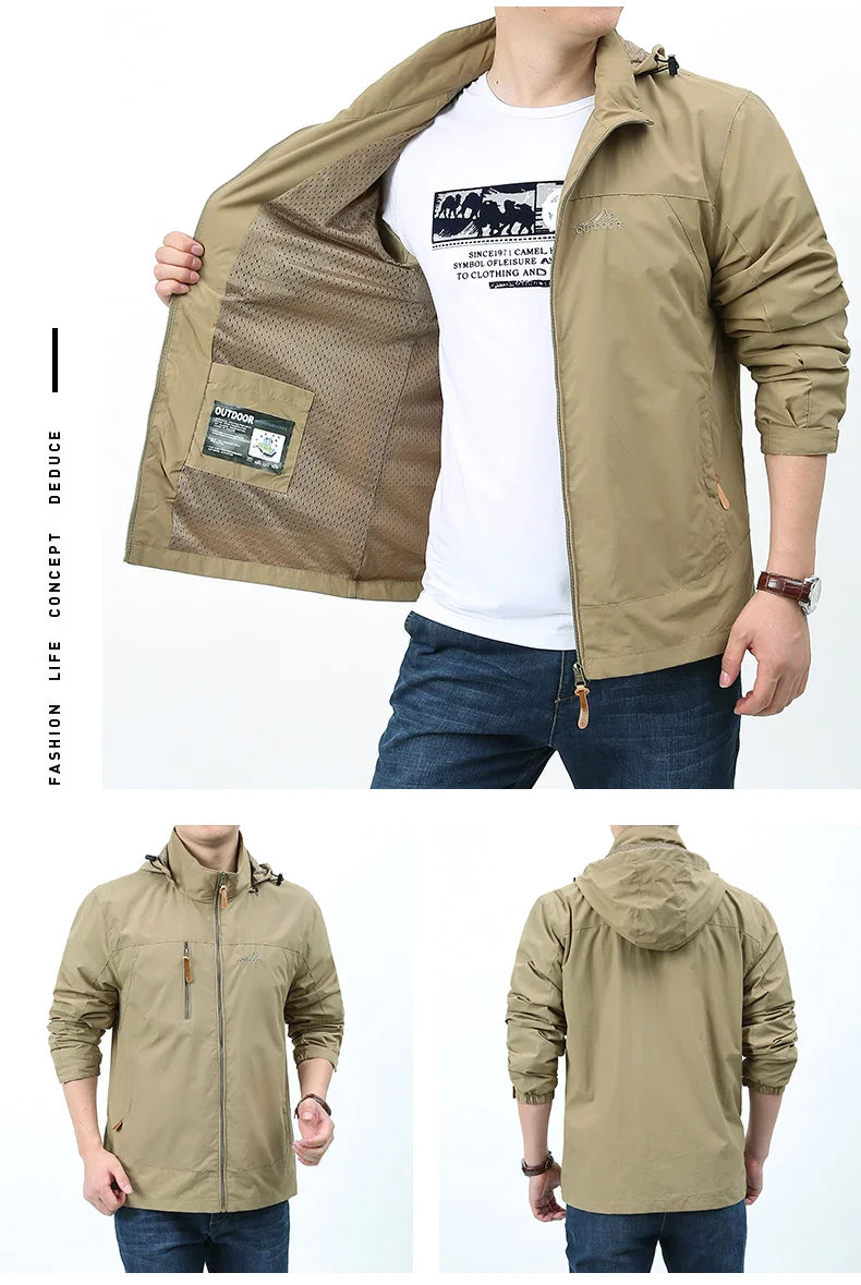 Waterproof Windbreaker Jackets Men Naturehike Casual Hiking Tactical Jacket Women Multi-pocket Hooded Fishing Windproof Coat